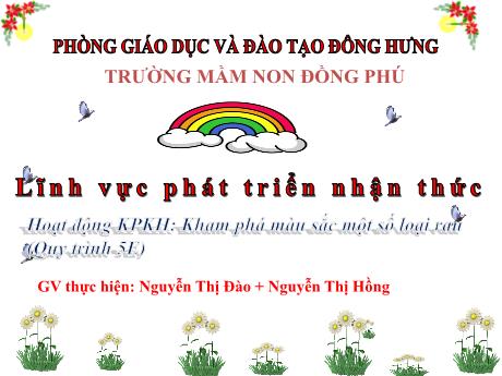 Bài giảng Hoạt động KPKH: Khám phá màu sắc một số loại rau