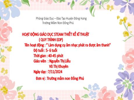 Bài giảng Làm dụng cụ âm nhạc phát ra được âm thanh