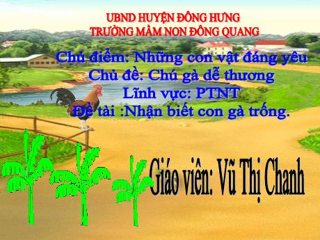 Bài giảng Lĩnh vực: Phát triển nhận thức - Đề tài: Nhận biết con gà trống