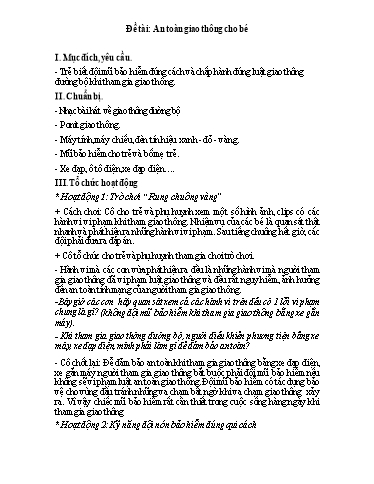 Đề tài An toàn giao thông cho bé