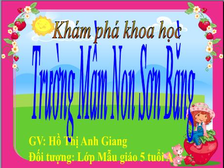 Bài giảng Giáo án Lớp MG 5 tuổi A - Khám phá Khoa học - Năm học 2024-2025 (Hồ Thị Anh Giang)