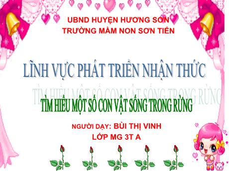 Bài giảng Mẫu giáo Lớp 3 tuổi - PTNT: Tìm hiểu một số con vật sống trong rừng (Bùi Thị Vinh)