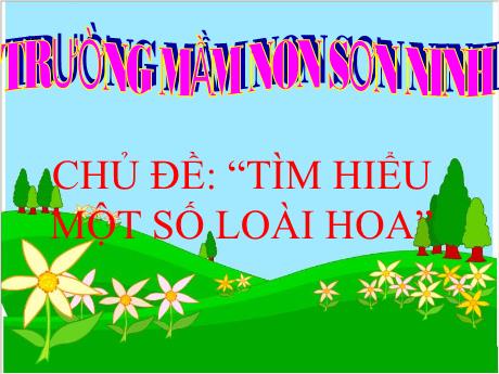 Bài giảng Mẫu giáo Lớp 4 tuổi - Chủ đề: Tìm hiểu một số loài hoa