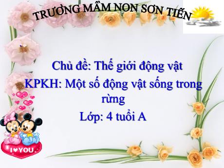 Bài giảng Mẫu giáo Lớp 4 tuổi - KPKH, Chủ đề: Thế giới động vật - Một số động vật sống trong rừng