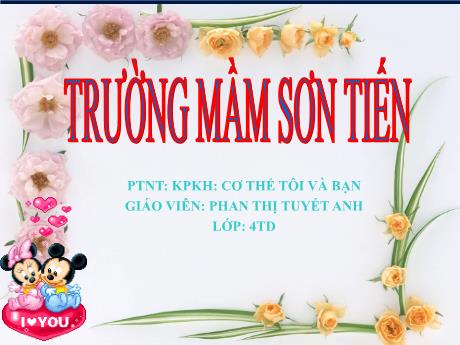 Bài giảng Mẫu giáo Lớp 4 tuổi - PTNT, KPKH: Cơ thể tôi và bạn (Phan Thị Tuyết Anh)