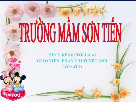Bài giảng Mẫu giáo Lớp 4 tuổi - PTNT, KPXH, Chủ đề: Tôi là ai (Phan Thị Tuyết Anh)