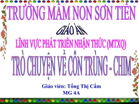 Bài giảng Mẫu giáo Lớp 4 tuổi - PTNT, MTXQ: Trò chuyện về côn trùng và chim (Tống Thị Cẩm)
