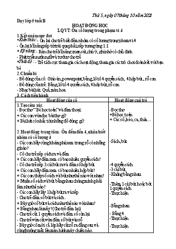 Giáo án dạy học Mầm non năm học 2020-2021