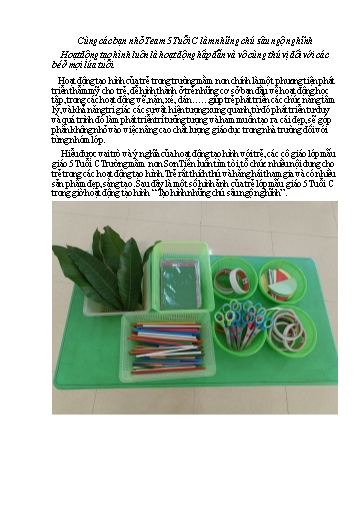 Hoạt động Tạo hình Khối 5 tuổi - Cùng các bạn nhỏ Team 5 Tuổi C làm những chú sâu ngộ nghĩnh