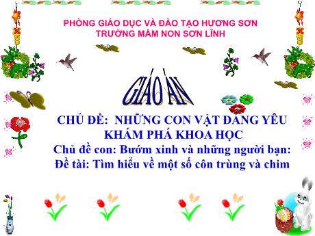 Bài giảng Giáo án Lớp MG 3 tuổi - KPKH, Chủ đề: Những con vật đáng yêu - Đề tài: Tìm hiểu về một số côn trùng và chim