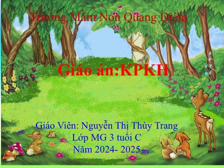 Bài giảng Giáo án Mầm non 3 tuổi - Khám phá Khoa học: Động vật sống trong rừng - Năm học 2024-2025