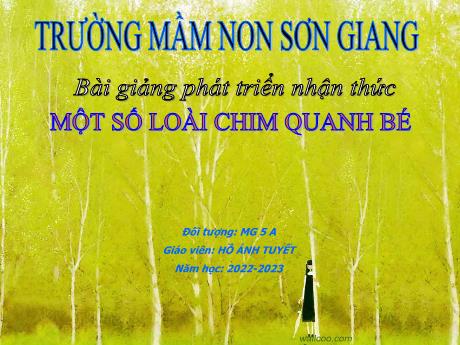 Bài giảng Giáo án MG Khối 5 tuổi - PTNT: Một số loài chim quanh bé - Năm học 2022-2023