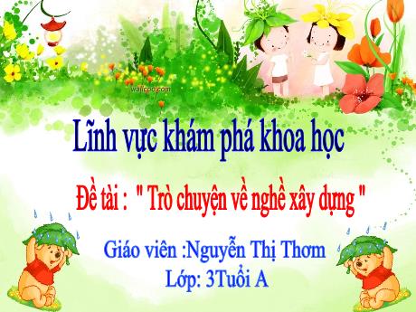 Bài giảng Mẫu giáo 3 tuổi A - KPKH, Đề tài: Trò chuyện về nghề xây dựng