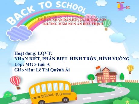 Bài giảng Mẫu giáo 3 tuổi A - LQVT: Nhận biết, phân biệt hình tròn, hình vuông