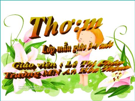 Bài giảng Mẫu giáo 3 tuổi C - Thơ Bé yêu thơ