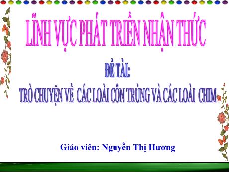 Bài giảng Mẫu giáo 5 tuổi C - Lĩnh vực PTNT, Đề tài: Trò chuyện về các loài côn trùng và các loài chim
