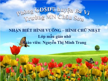 Bài giảng Lớp Chồi - Nhận biết hình vuông - Hình chữ nhật - Nguyễn Thị Minh Trang