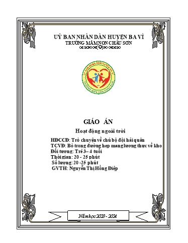 Bài giảng Lớp Mầm - HĐCCĐ: Trò chuyện về chú bộ đội hải quân - Năm học 2023-2024 - Nguyễn Thị Hồng Điệp