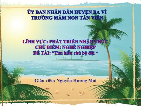 Bài giảng Lớp Mầm - Phát triển nhận thức - Nghề nghiệp - Nguyễn Hương Mai