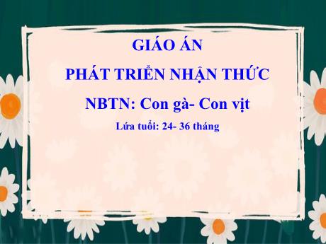 Bài giảng Lớp Nhà trẻ - Phát triển nhận thức - Con gà - Con vịt