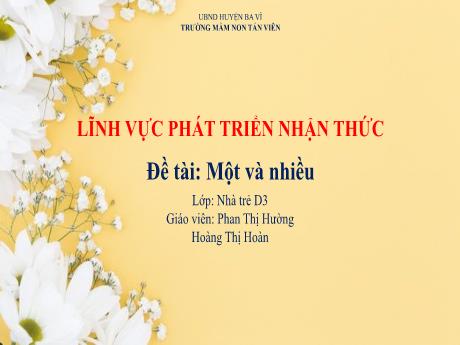 Bài giảng Lớp Nhà trẻ - Phát triển nhận thức - Đề tài: Một và nhiều - Hoàng Thị Hoàn - Phan Thị Hường