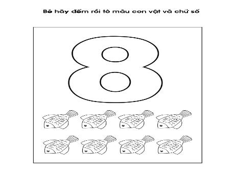 Bài tập Toán cho học sinh 5 tuổi - Tô màu