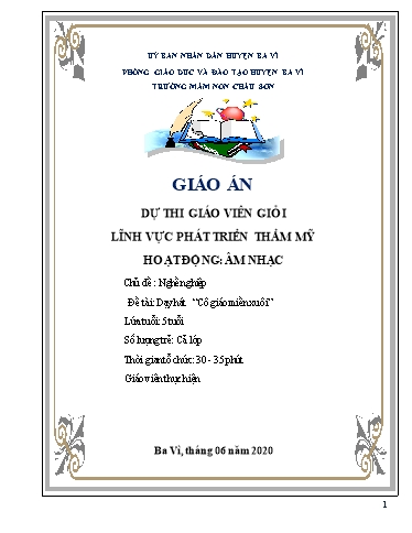 Giáo án Lớp Lá - Lĩnh vực Phát triển thẩm mỹ - Chủ đề: Đề nghiệp - Dạy hát Cô gái miền xuôi - Năm học 2019-2020 - Trường mầm non Châu Sơn