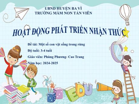 Giáo án Lớp Mầm - Phát triển nhận thức - Đề tài: Một số con vật sống trong rừng - Năm học 2024-2025 - Phùng Phương - Cao Trang