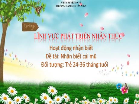 Giáo án Lớp Nhà trẻ - Phát triển nhận thức - Đề tài: Nhận biết cái mũ - Trường mầm non Tản Viên