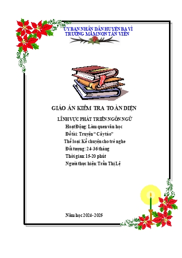 Giáo án Nhà trẻ - Làm quen văn học - Đề tài: Truyện “ Cây táo” - Trần Thị Lệ