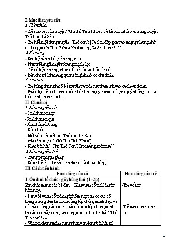 Kế hoạch bài giảng Lớp Nhà trẻ - Chủ đề: Động Vật - Truyện “Chú Thỏ Tinh Khôn”
